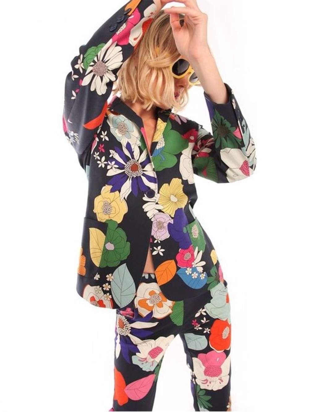 Vilagallo Floral Garbadine Harlow Blazer, size 40 (approx M)